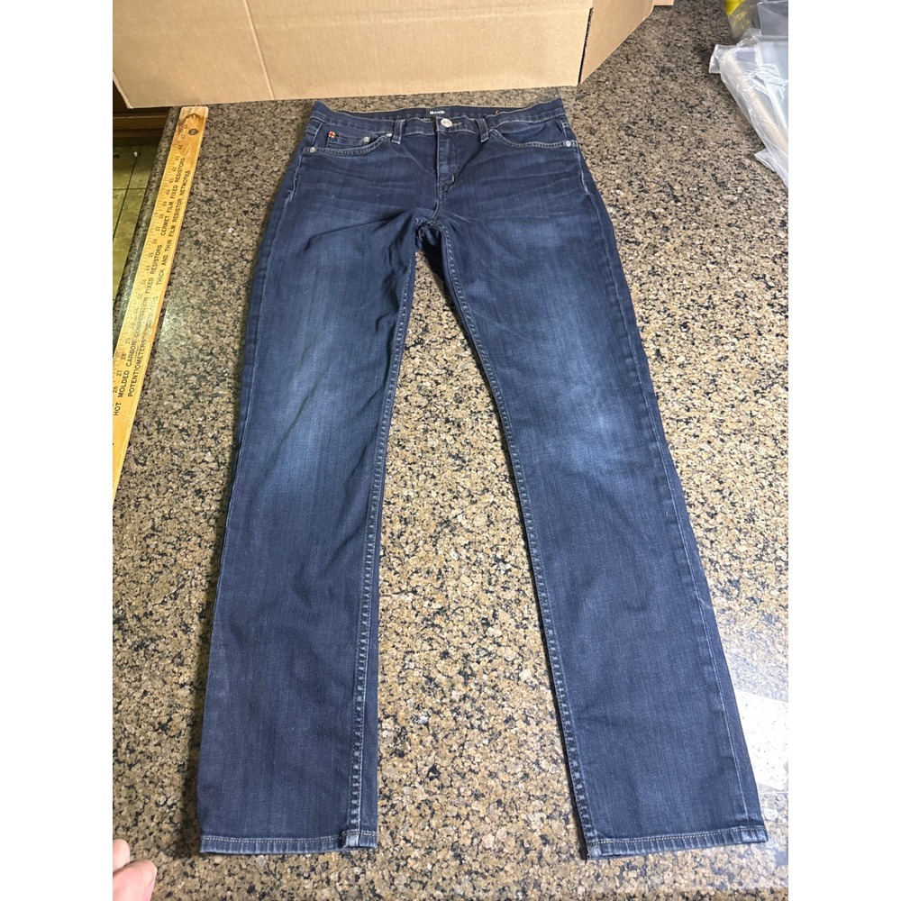 Hudson Byron Straight Leg Jeans Mens 29 Dark Wash Blue Denim Stretch RN107906
